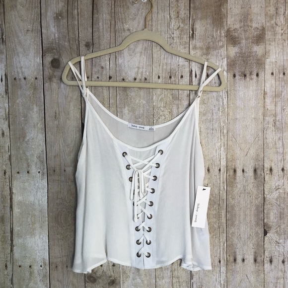 ๐ฟHOST PICK๐ฟNWT Bishop + Young Lace Up Tank - Picture 2 of 6
